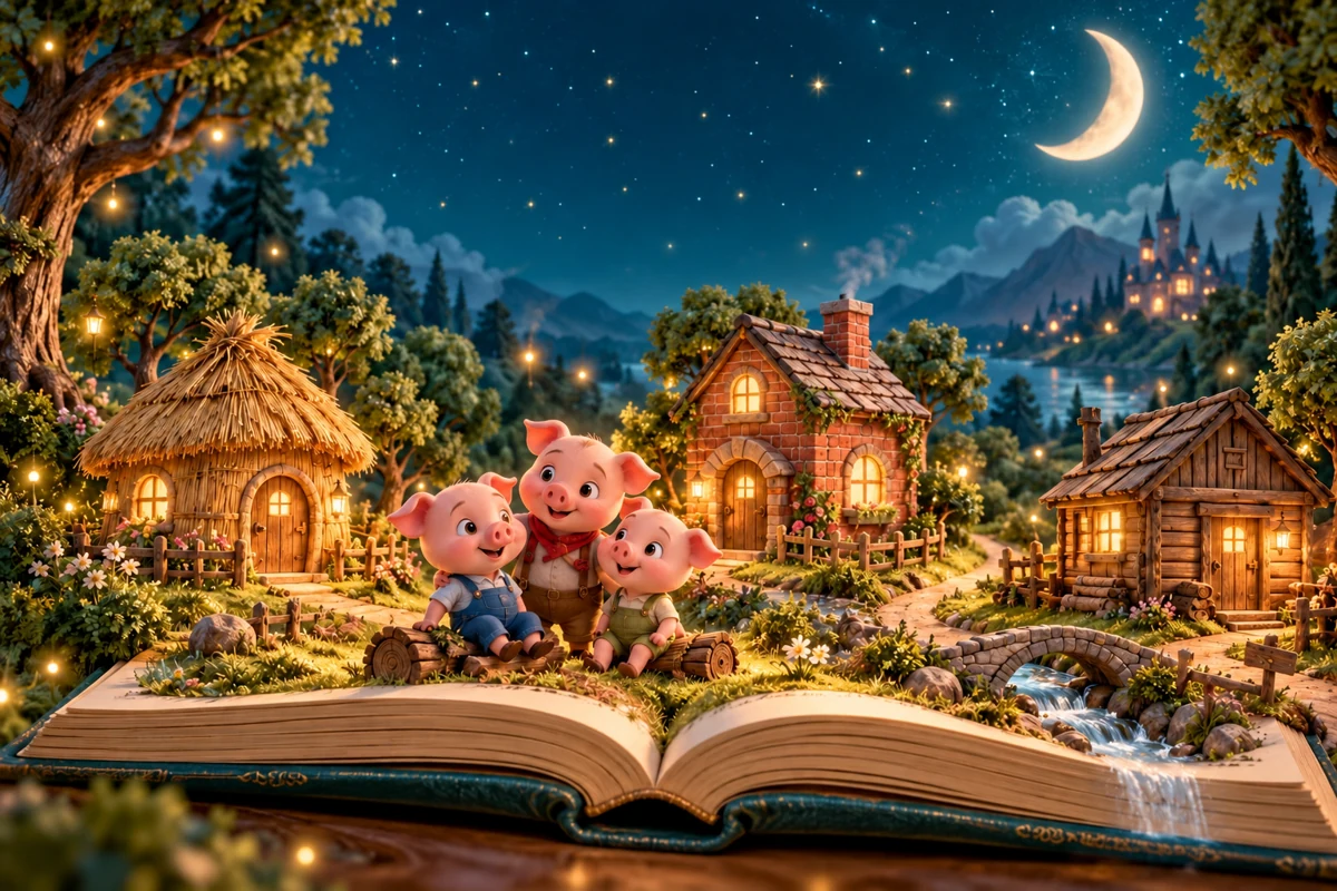Les trois petits cochons dans l’univers illustré des Contes du soir